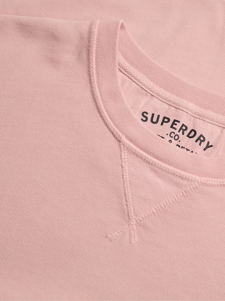 Superdry Pink Classic Essential Sweatshirt - Image 6 of 6
