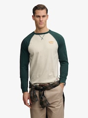 Superdry Green Vintage Athletic Baseball T-Shirt - Image 1 of 5