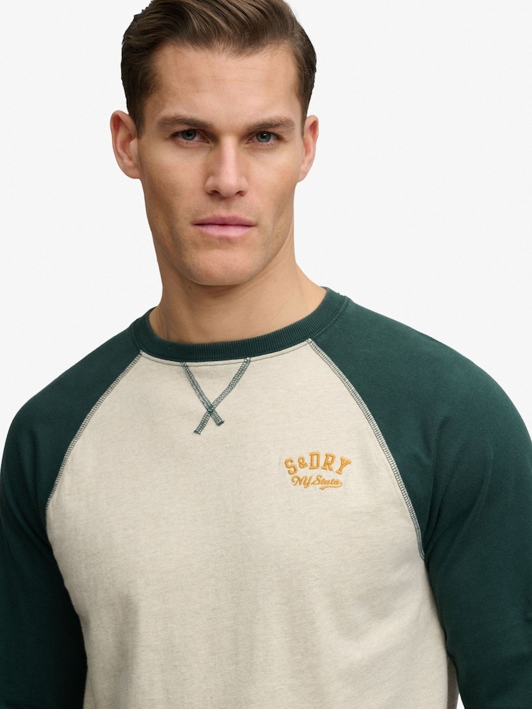 Superdry Green Vintage Athletic Baseball T-Shirt - Image 5 of 5