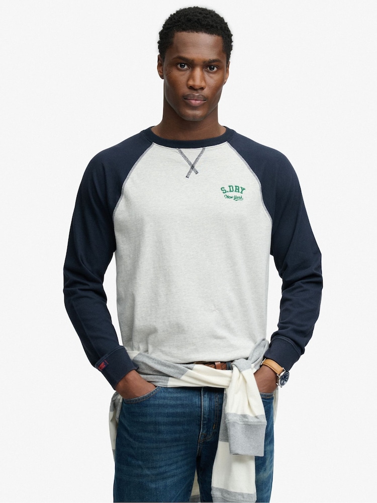 Μπλε - Superdry Vintage Αθλητικό Κοντομάνικο μπλουζάκι Μπέιζμπολ - Εικόνα 1 του 6