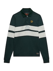 Superdry Green Vintage Athletic Stripe Rugby Shirt - Image 6 of 7