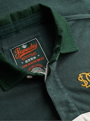 Superdry Green Vintage Athletic Stripe Rugby Shirt - Image 7 of 7