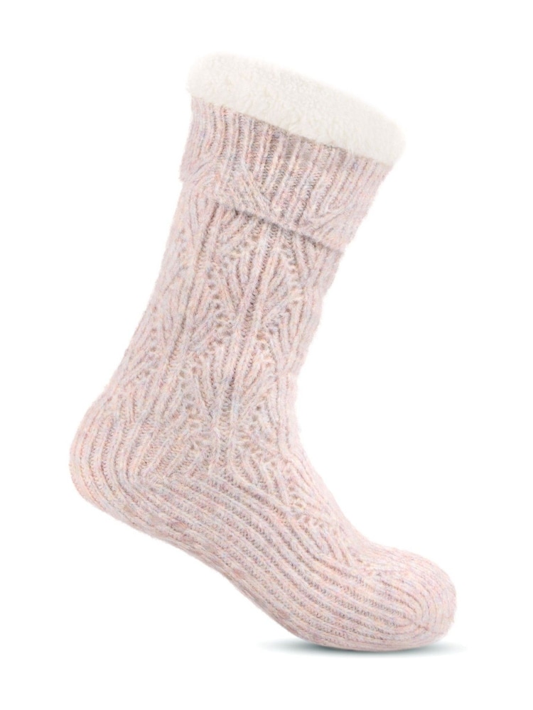Totes Pink Toasties Ladies Texture Slipper Socks - Image 2 of 5 Totes Pink Toasties Ladies Texture Slipper Socks - Image 2 of 5