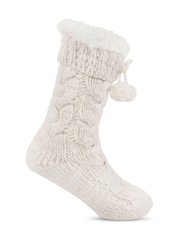 Totes Toasties Ladies Luxury Chunky Knit Slipper Socks - Bild 2 von 5