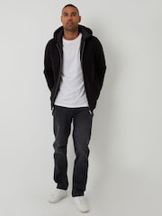 Threadbare Black Padded Knitted Jacket - Image 3 of 4