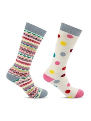 Totes Toasties Ladies Welly Boot Socks 2 Pack - Bild 2 von 5