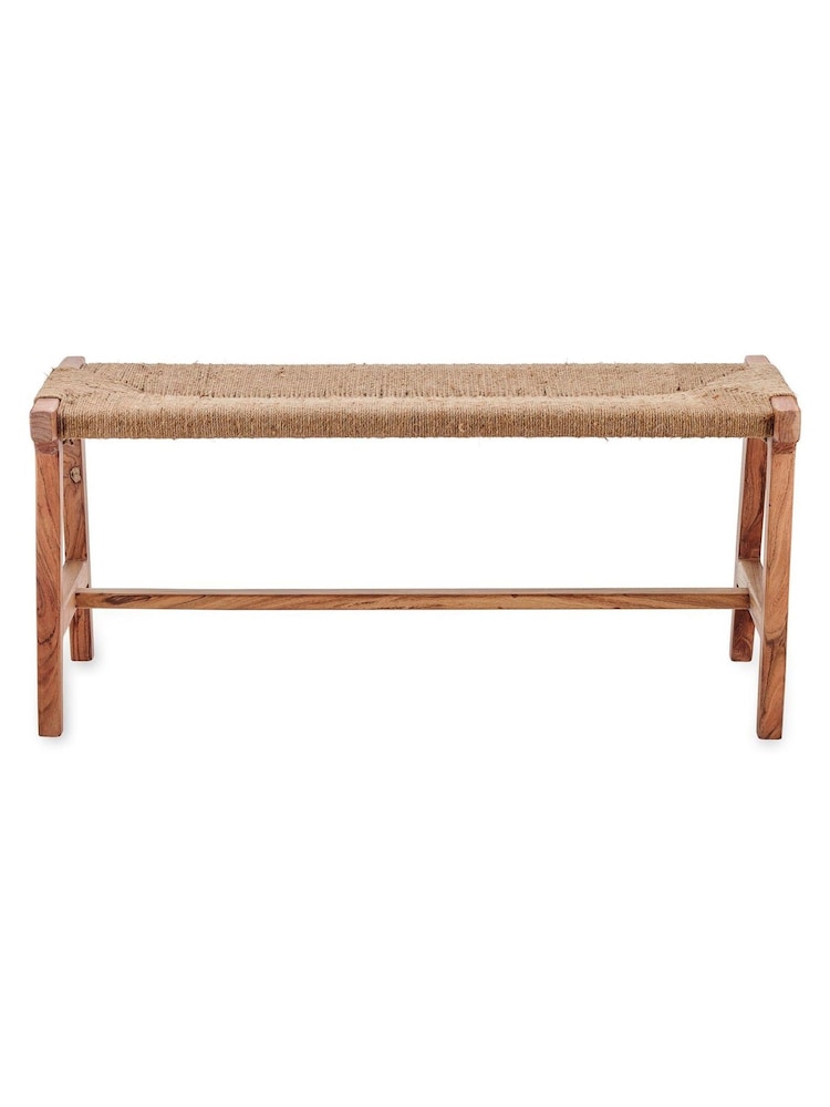 Nkuku Natural Amhara Acacia & Jute Woven Bench - Image 4 of 4 Nkuku Natural Amhara Acacia & Jute Woven Bench - Image 4 of 4