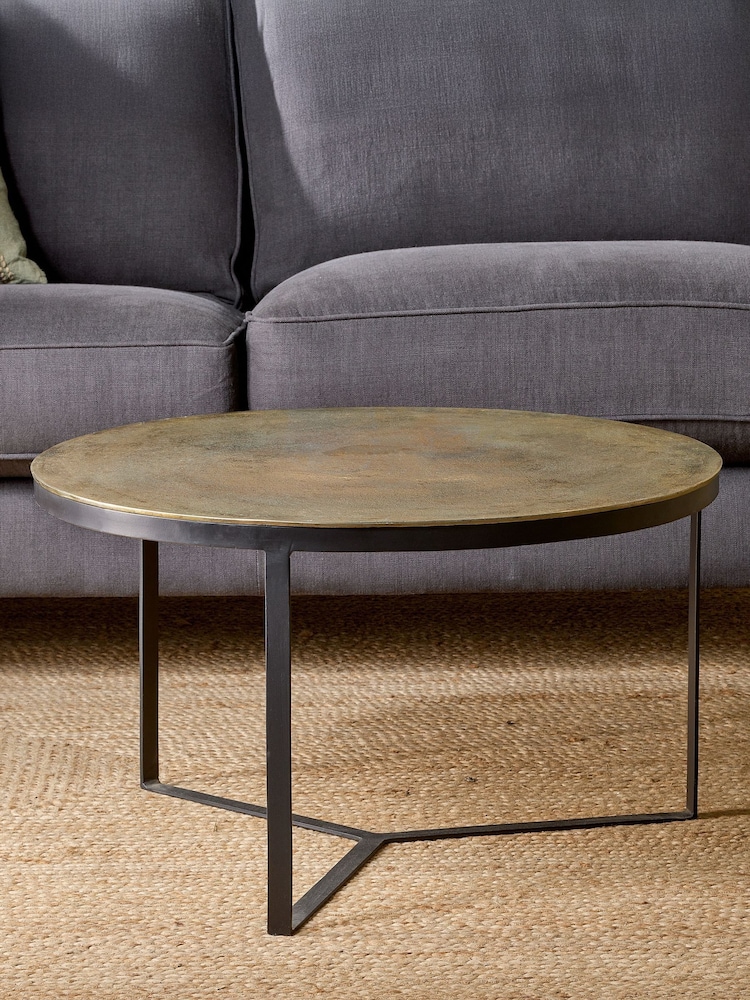 Nkuku Brass Maba Coffee Table - Image 1 of 5 Nkuku Brass Maba Coffee Table - Image 1 of 5