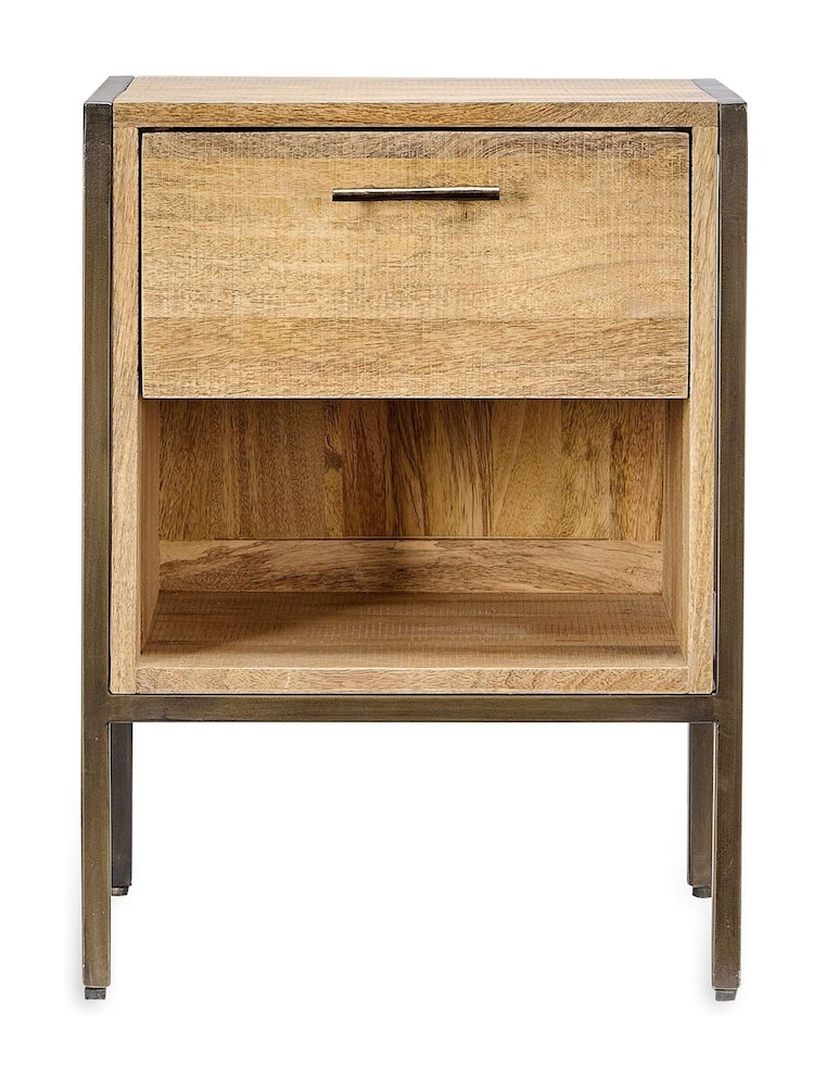 Nkuku Natural Dasai Mango Wood Bedside Table - Image 2 of 3 Nkuku Natural Dasai Mango Wood Bedside Table - Image 2 of 3