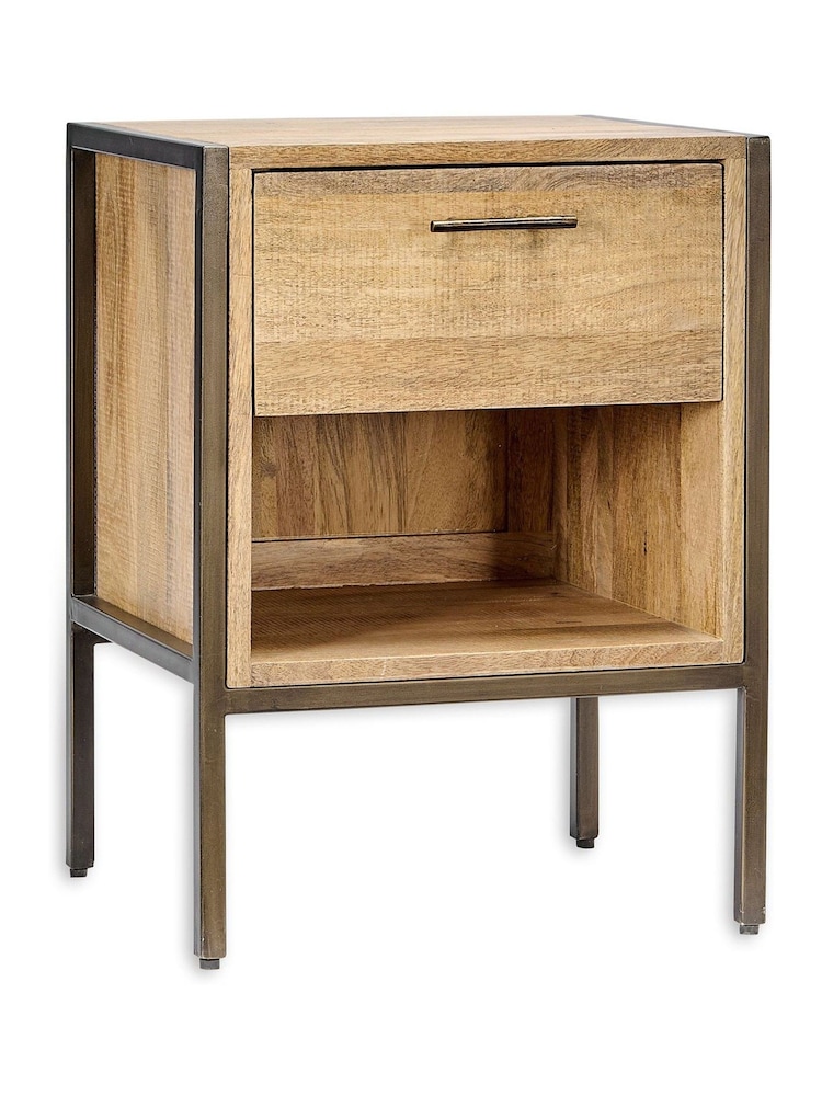Nkuku Natural Dasai Mango Wood Bedside Table - Image 3 of 3 Nkuku Natural Dasai Mango Wood Bedside Table - Image 3 of 3