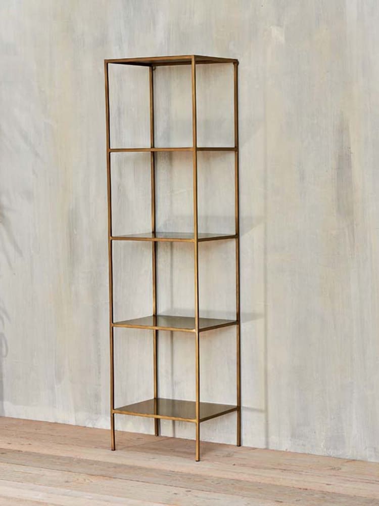 Nkuku Brass Mahi Shelving Unit - Image 1 of 4 Nkuku Brass Mahi Shelving Unit - Image 1 of 4
