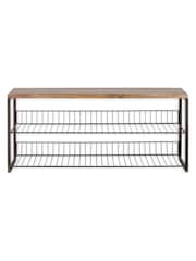 Nkuku Natural Kiyoma Iron & Wood Low Standing Shelves - Image 5 of 5