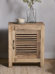 Nkuku Natural Ibo Reclaimed Wooden Slatted Cabinet - Image 1 of 6