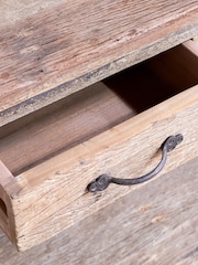 Nkuku Natural Ibo Reclaimed Wood 3 Drawer Console Table - Image 3 of 6