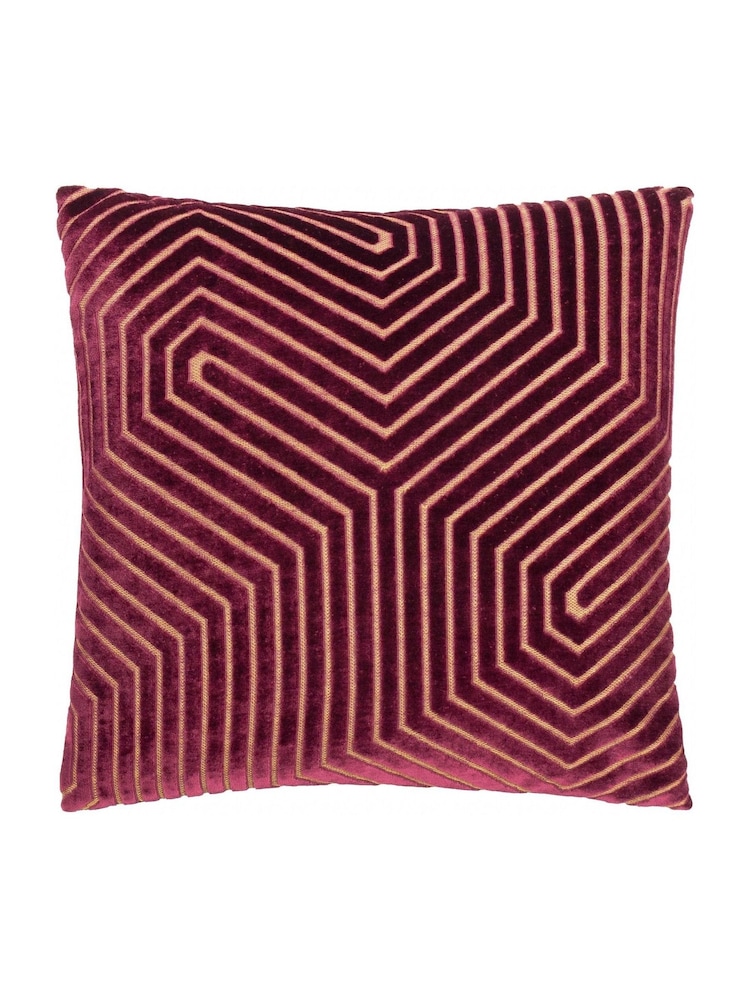 Paoletti Burgundy Empress Faux Fur Cushion - Image 1 of 4