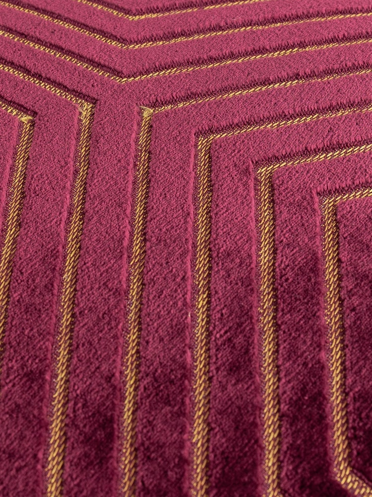 Paoletti Burgundy Empress Faux Fur Cushion - Image 4 of 4