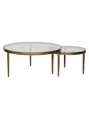 Nkuku Brass Jiya Iron and Glass Nested Coffee Table - Image 5 of 5