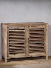 Nkuku Natural Ibo Reclaimed Wooden Slatted Sideboard - Image 1 of 6