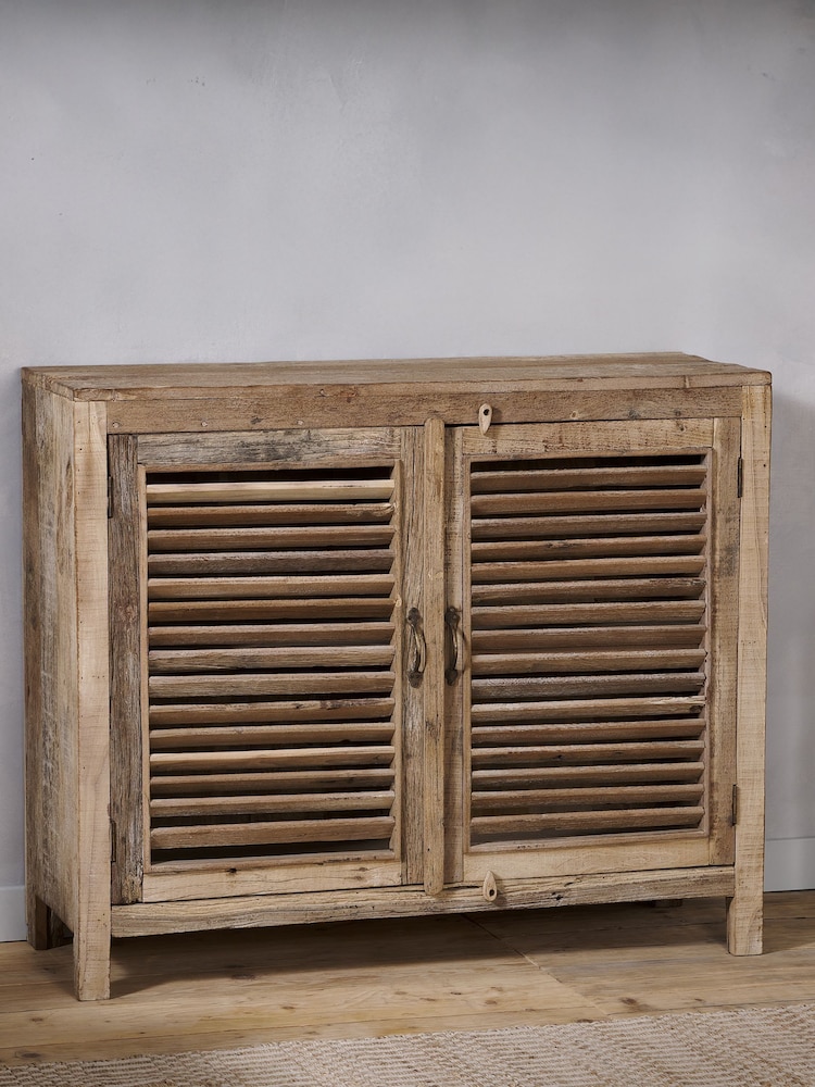 Nkuku Natural Ibo Reclaimed Wooden Slatted Sideboard - Image 1 of 6 Nkuku Natural Ibo Reclaimed Wooden Slatted Sideboard - Image 1 of 6