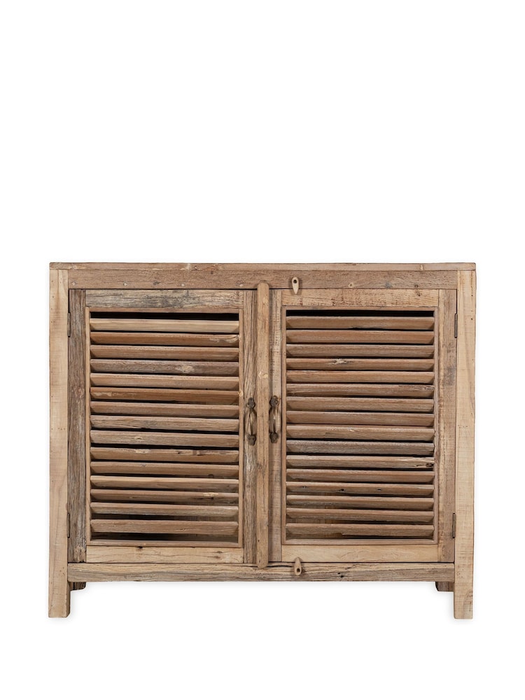 Nkuku Natural Ibo Reclaimed Wooden Slatted Sideboard - Image 6 of 6 Nkuku Natural Ibo Reclaimed Wooden Slatted Sideboard - Image 6 of 6