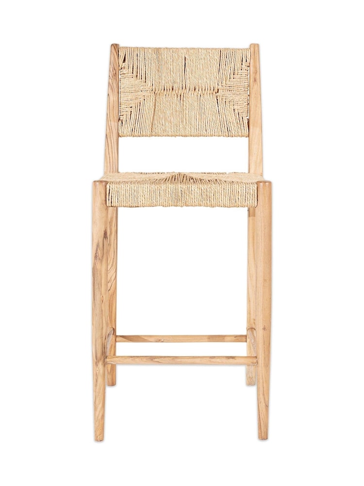 Nkuku Natural Lohanda Acacia & Munja Grass Counter Chair - Image 5 of 5 Nkuku Natural Lohanda Acacia & Munja Grass Counter Chair - Image 5 of 5