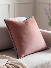 Furn Blush Teal Meridian Velvet Cushion - Image 1 of 4
