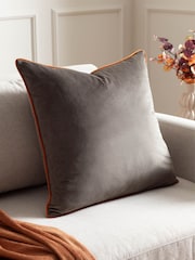 Furn Mocha Pumpkin Meridian Velvet Cushion - Image 1 of 4