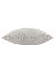 Furn Grey Snowflakes Fur Velvet Jacquard Cushion - Image 4 of 5