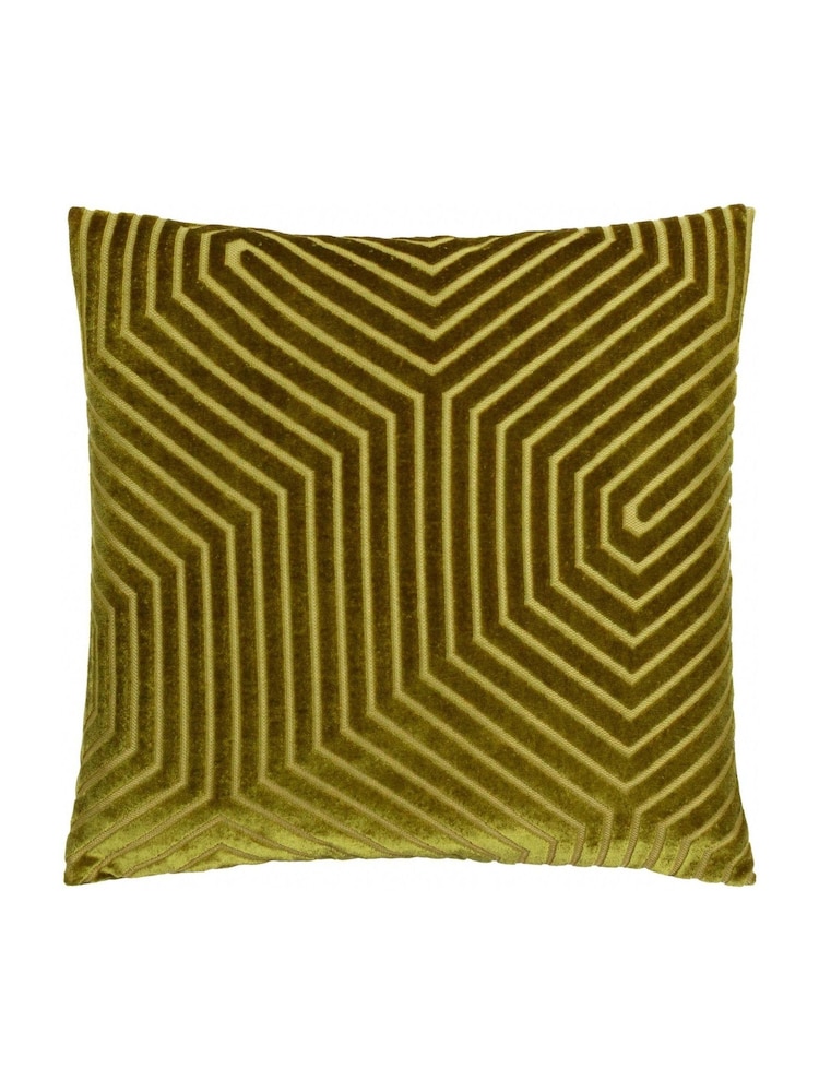 Paoletti Olive Empress Faux Fur Cushion - Image 1 of 4