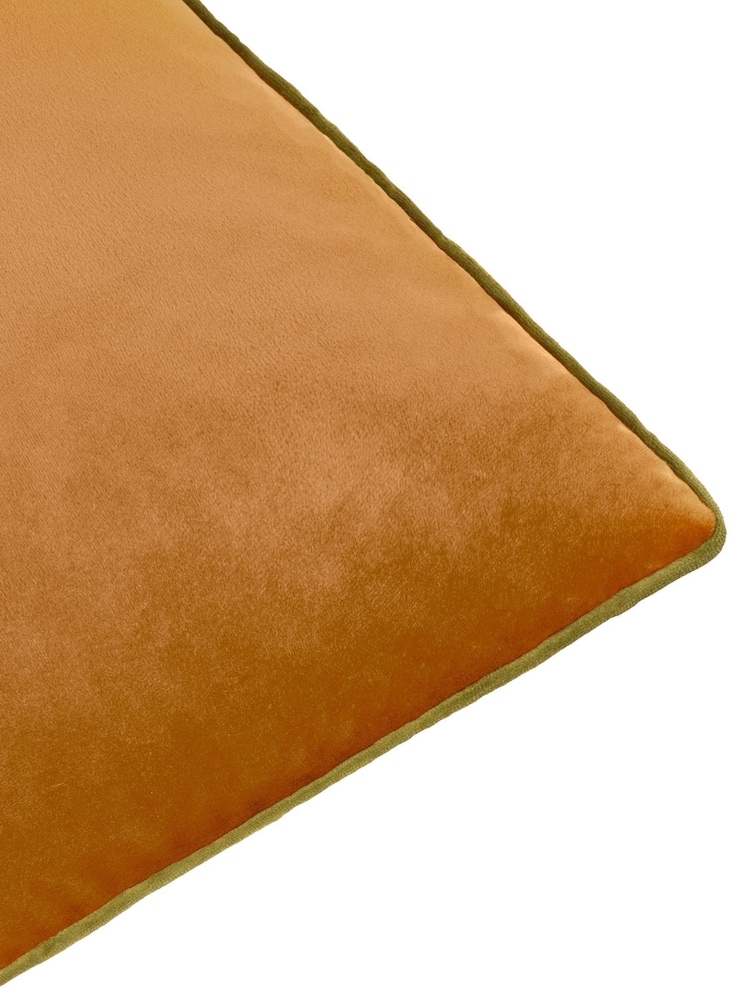 Furn Ginger Olive Meridian Velvet Cushion - Image 4 of 4 Furn Ginger Olive Meridian Velvet Cushion - Image 4 of 4