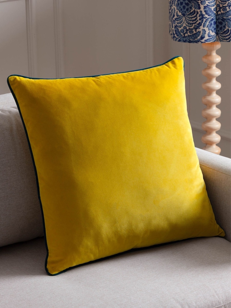 Furn Cylon Teal Meridian Velvet Cushion - Image 1 of 4