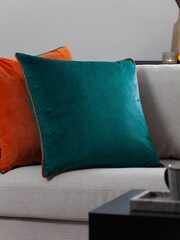 Furn Teal Clementine Meridian Velvet Cushion - Image 1 of 4