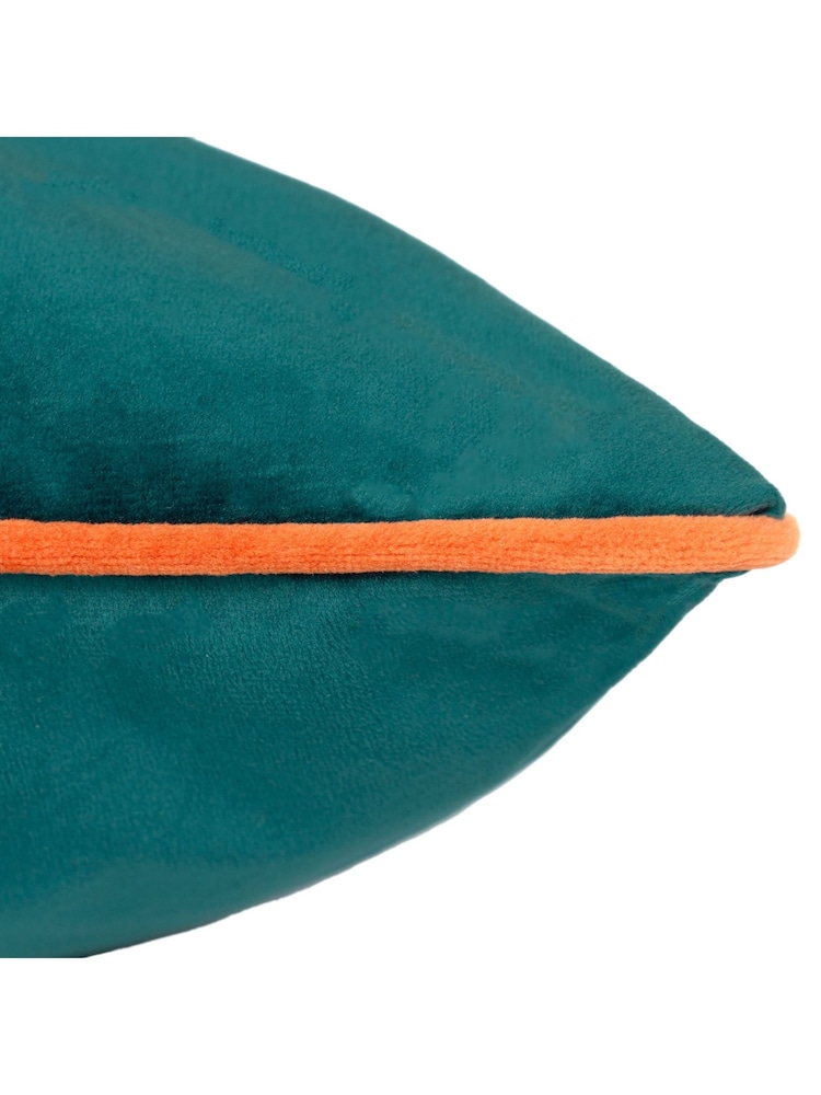 Furn Teal Clementine Meridian Velvet Cushion - Image 4 of 4