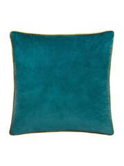 Furn Teal Ochre Meridian Velvet Cushion - Image 1 of 4