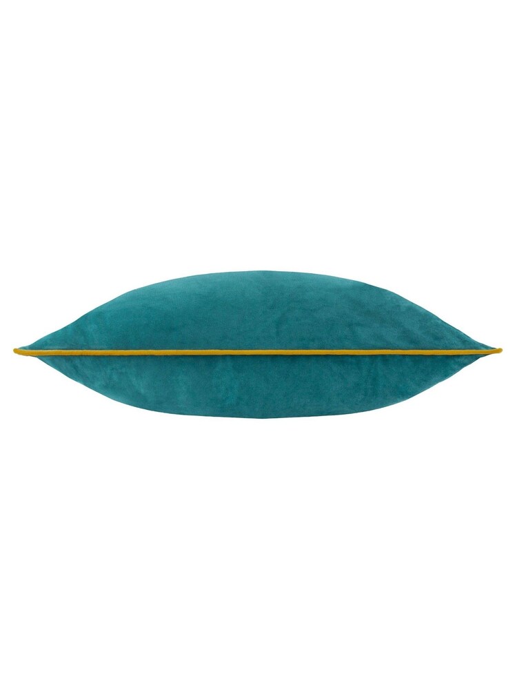 Furn Teal Ochre Meridian Velvet Cushion - Image 2 of 4