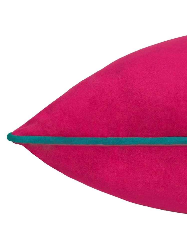 Furn Raspberry Teal Meridian Velvet Cushion - Image 3 of 3
