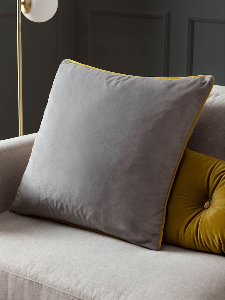 Furn Dove Cylon Meridian Velvet Cushion - Image 1 of 4