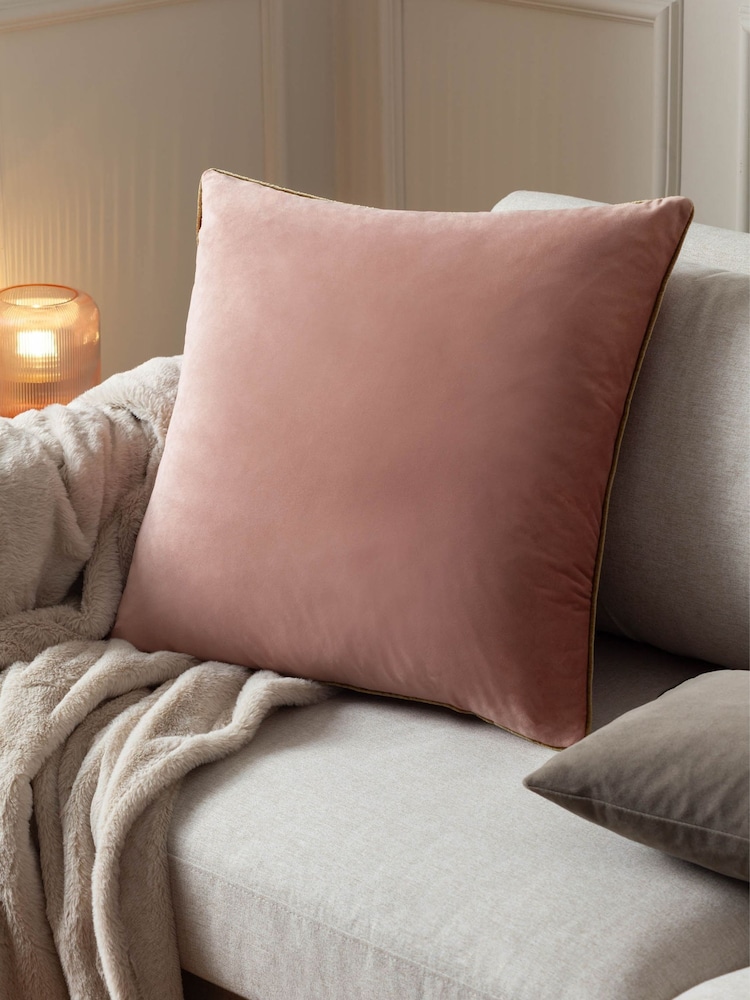 Furn Blush Gold Meridian Velvet Cushion - Image 1 of 4