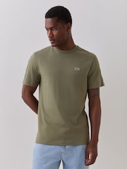 Lacoste Green Regular Fit Lacoste Stripe Band T-Shirt - Image 1 of 5