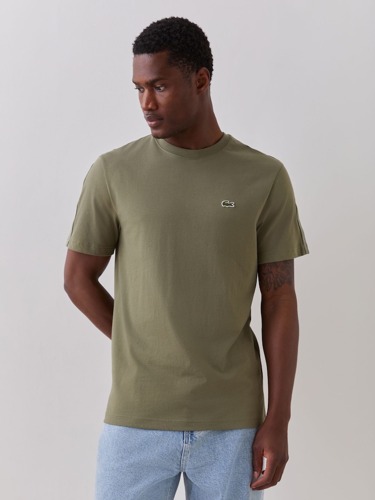Lacoste Green Regular Fit Lacoste Stripe Band T-Shirt - Image 1 of 5