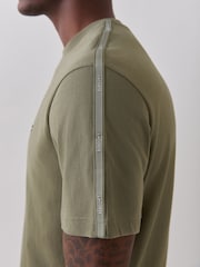 Lacoste Green Regular Fit Lacoste Stripe Band T-Shirt - Image 5 of 5