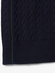 Lacoste Ärmelloser Zopfmuster-Pullover in normaler Passform - Bild 8 von 9
