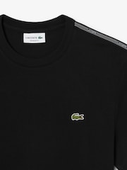 Lacoste Black Regular Fit Lacoste Stripe Band T-Shirt - Image 8 of 8