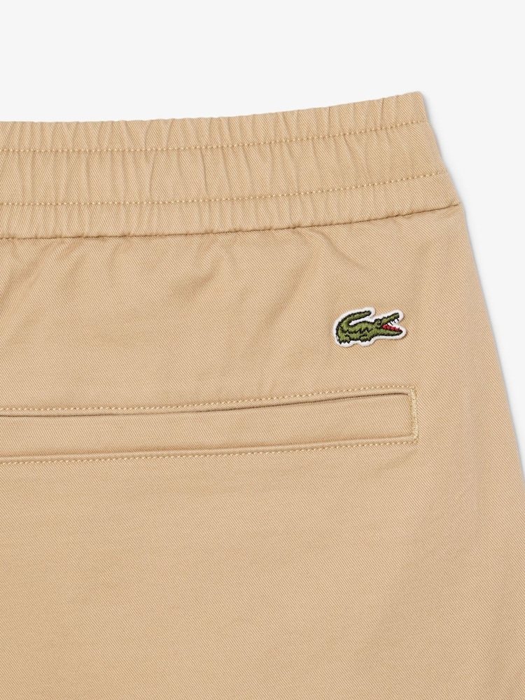 Lacoste Natural Relaxed Fit Stretch Cotton Shorts - Image 2 of 5