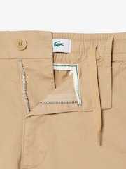 Lacoste Natural Relaxed Fit Stretch Cotton Shorts - Image 3 of 5