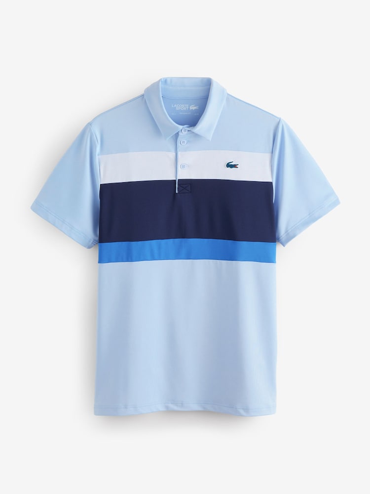 Lacoste Blue Regular Fit Ultra-Dry UPF50 Jersey Golf Polo Shirt - Image 1 of 1