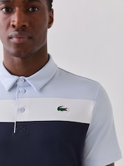 Ljus Blå - Lacoste Vanlig passform Ultra-Dry UPF50 Jersey Polotröjor - Bild 4 av 5