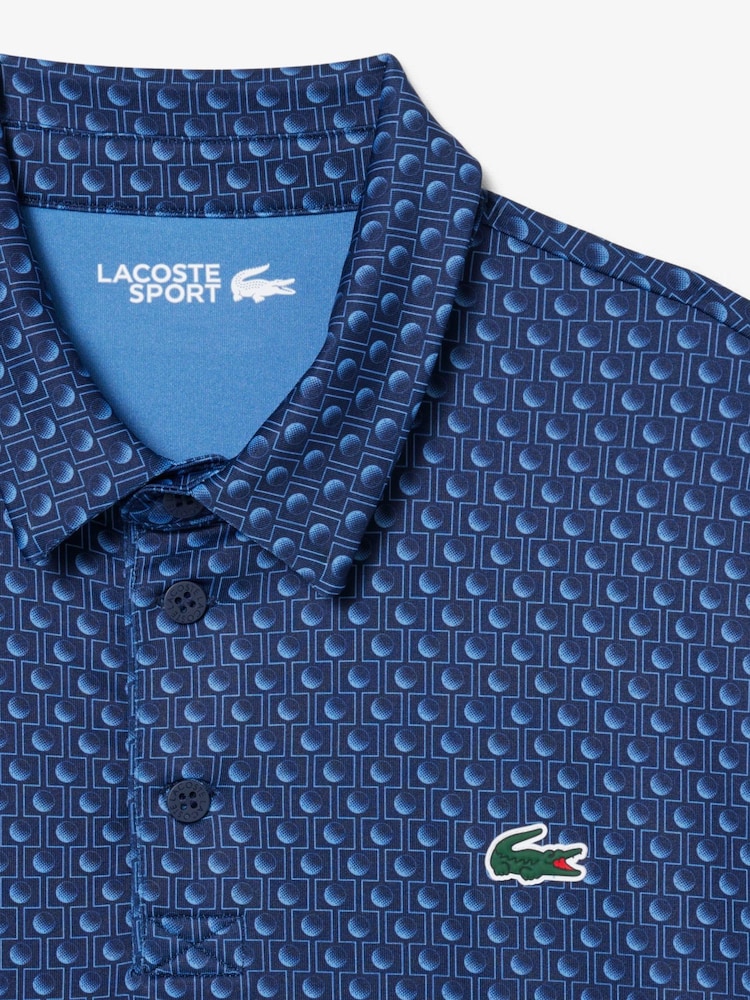 Lacoste Blue Regular Fit Ultra-Dry UPF 50 Jersey Golf Polo Shirt - Image 2 of 3