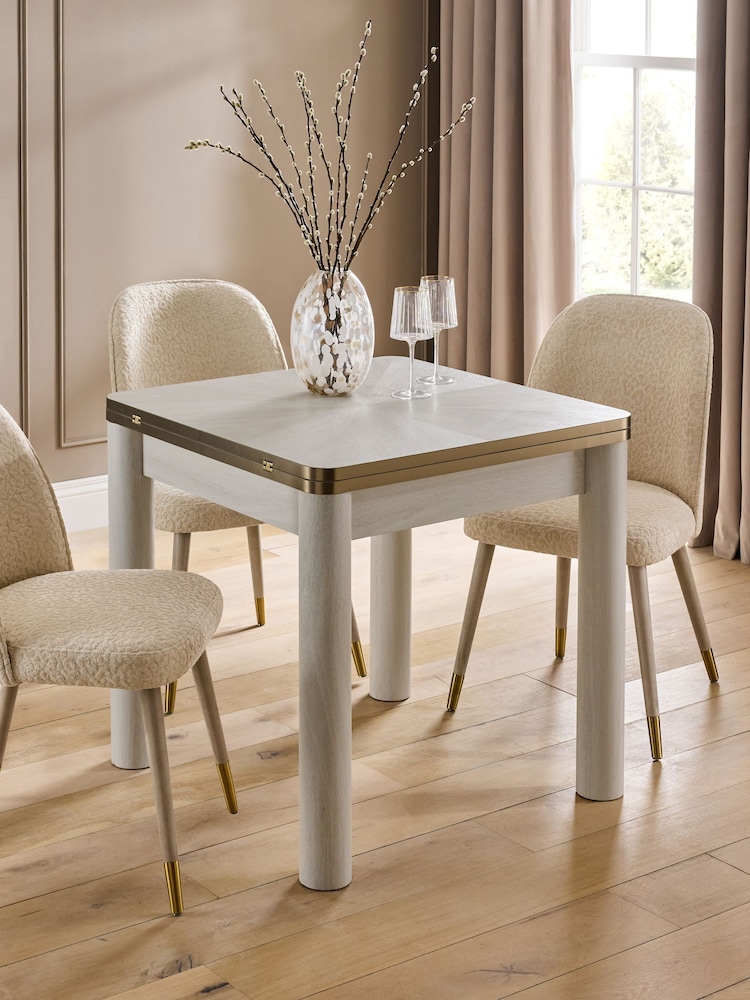 Grey Mia Marquetry 4 to 6 Seater Dining Table - Image 1 of 11