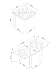 Grey Mia Marquetry 4 to 6 Seater Dining Table - Image 11 of 11
